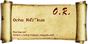 Ochs Rókus névjegykártya